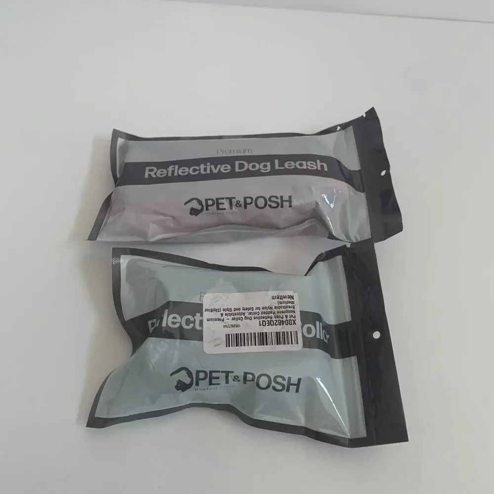 Pet &Posh Reflective Dog Leash And Collar Size M Brand New